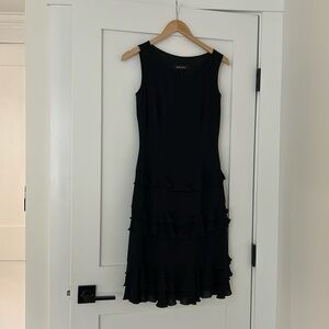 Black Escada dress with ruffle details